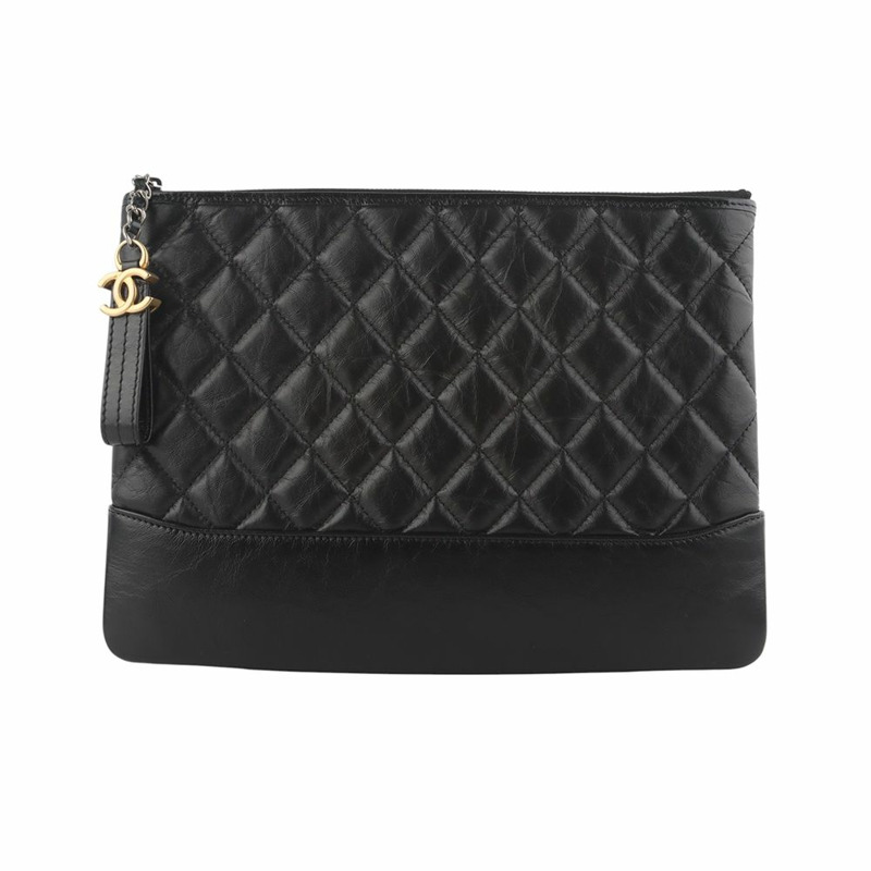 【包稅】CHANEL Gabrielle 手拿包 新款 中號 金色 34909-0