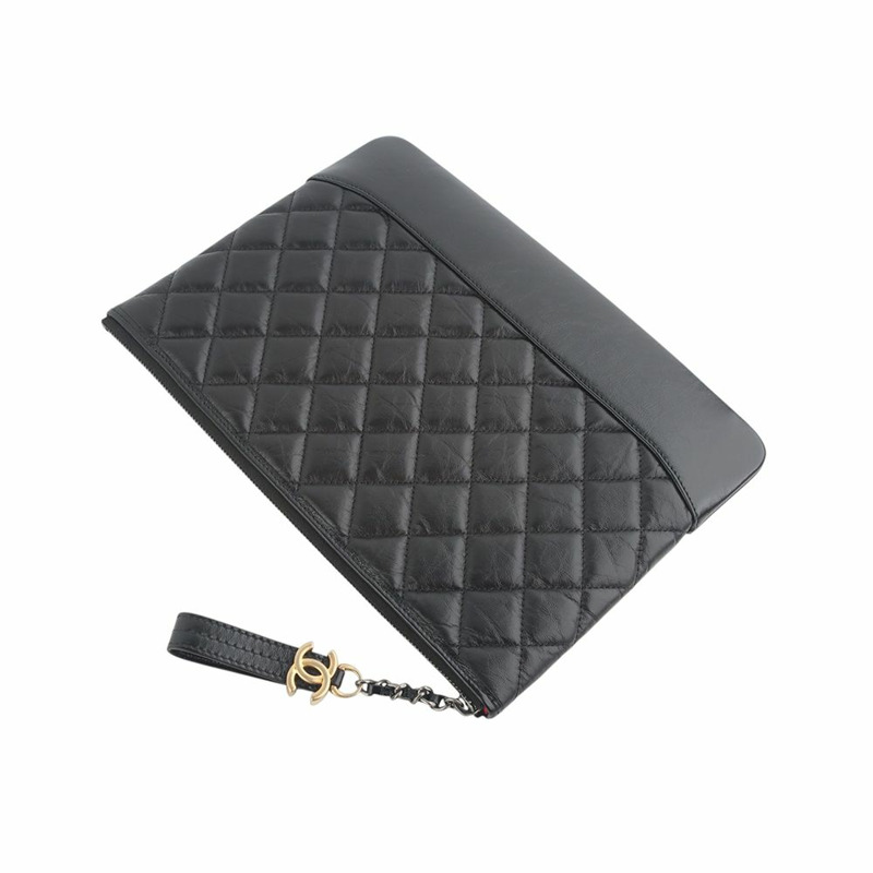 【包稅】CHANEL Gabrielle 手拿包 新款 中號 金色 34909-3