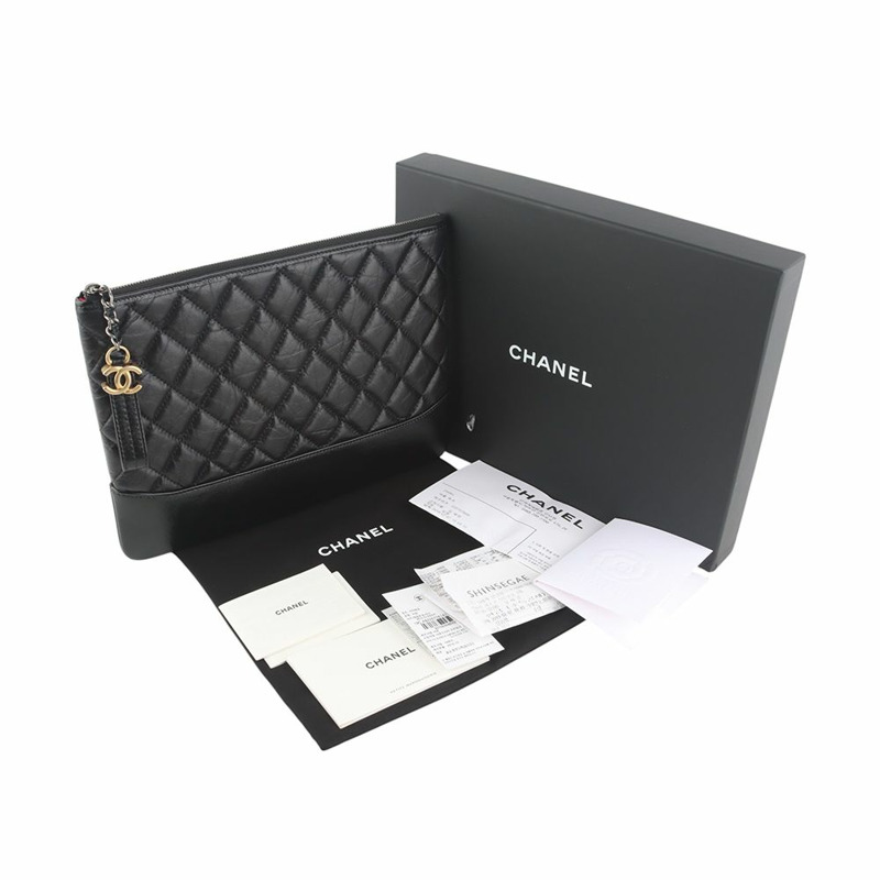 【包稅】CHANEL Gabrielle 手拿包 新款 中號 金色 34909-7