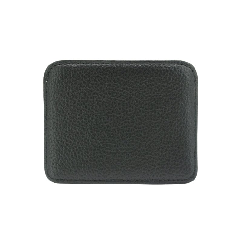 Vivienne Westwood 荔枝皮星球銀logo單面三卡卡夾(黑)-2