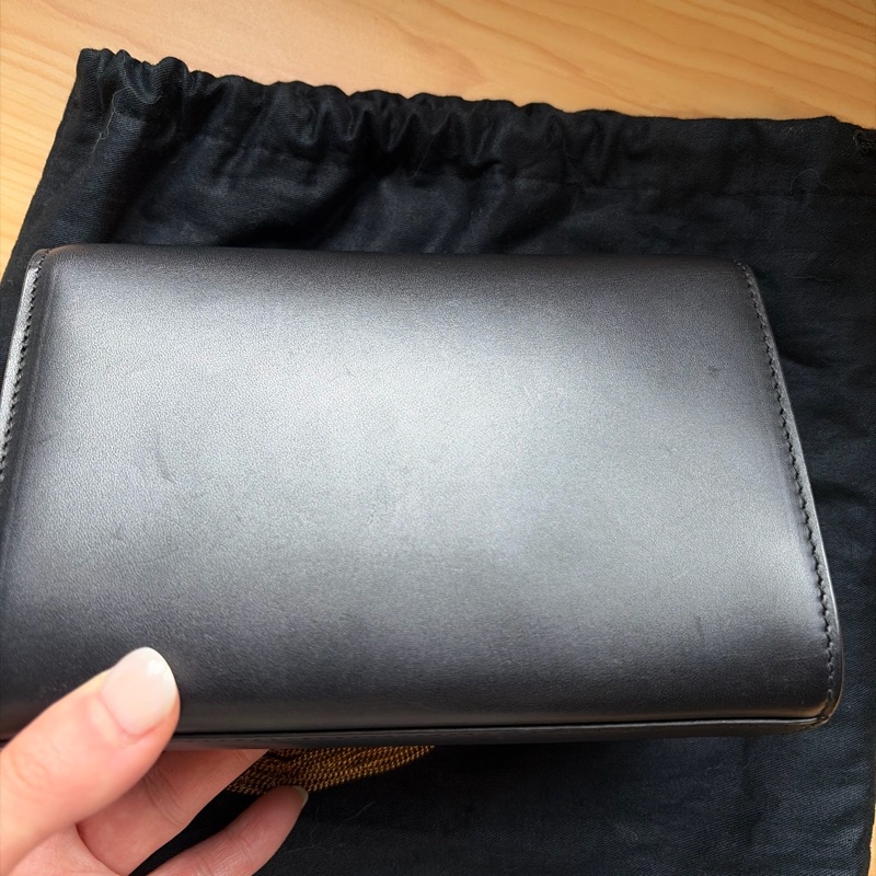 SAINT LAURENT(聖羅蘭) KATE Mini 流蘇 黑色  金扣 鏈帶 可斜背肩背-21