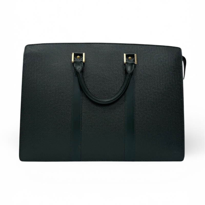 Louis Vuitton 綠色 全皮 公文包 手提包 大容量 公事包vintage 中古二手-7