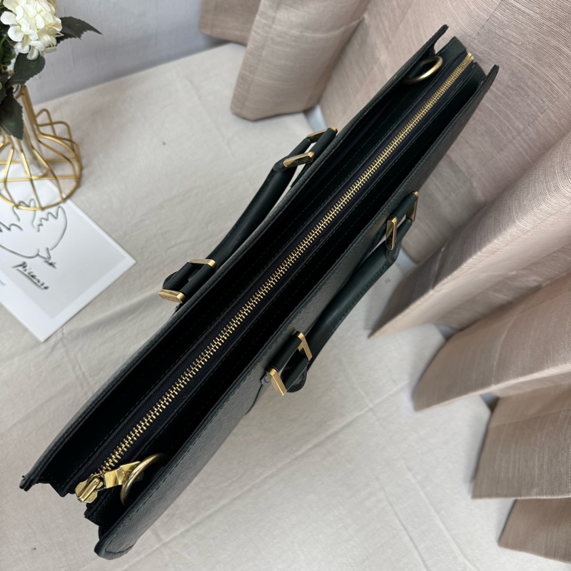 Louis Vuitton 綠色 全皮 公文包 手提包 大容量 公事包vintage 中古二手-11