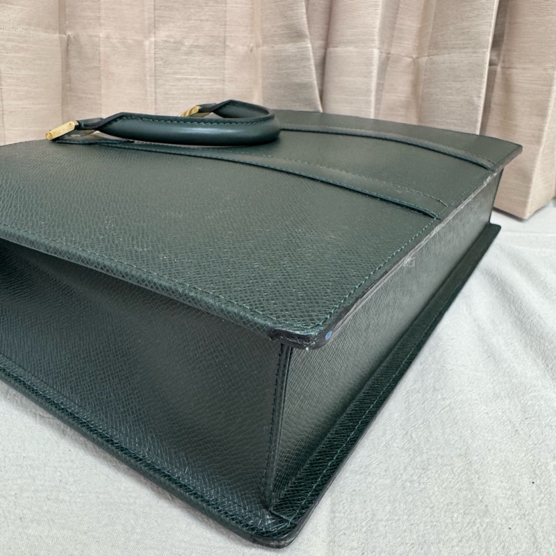 Louis Vuitton 綠色 全皮 公文包 手提包 大容量 公事包vintage 中古二手-15