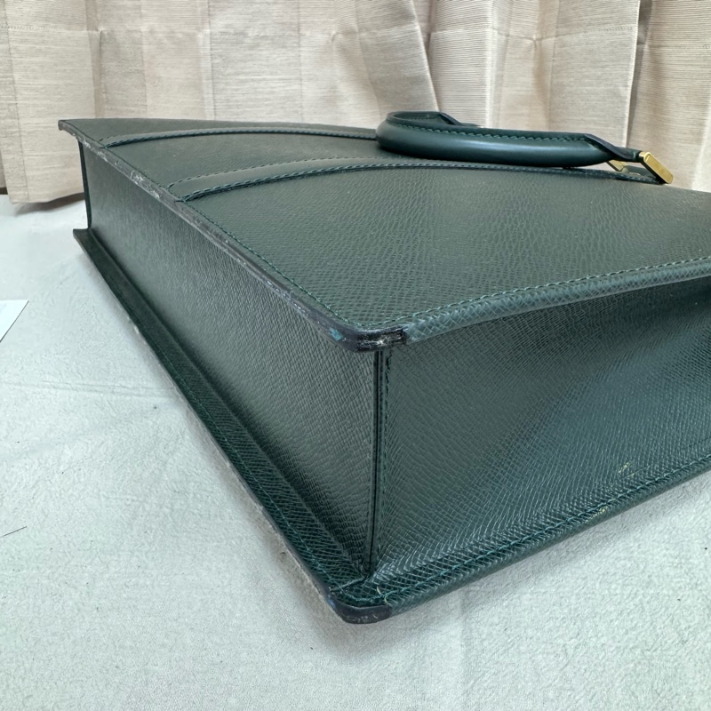 Louis Vuitton 綠色 全皮 公文包 手提包 大容量 公事包vintage 中古二手-16