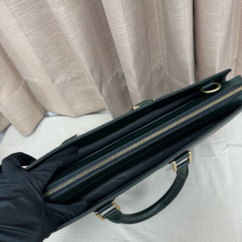 Louis Vuitton 綠色 全皮 公文包 手提包 大容量 公事包vintage 中古二手-17