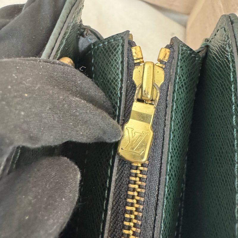 Louis Vuitton 綠色 全皮 公文包 手提包 大容量 公事包vintage 中古二手-18