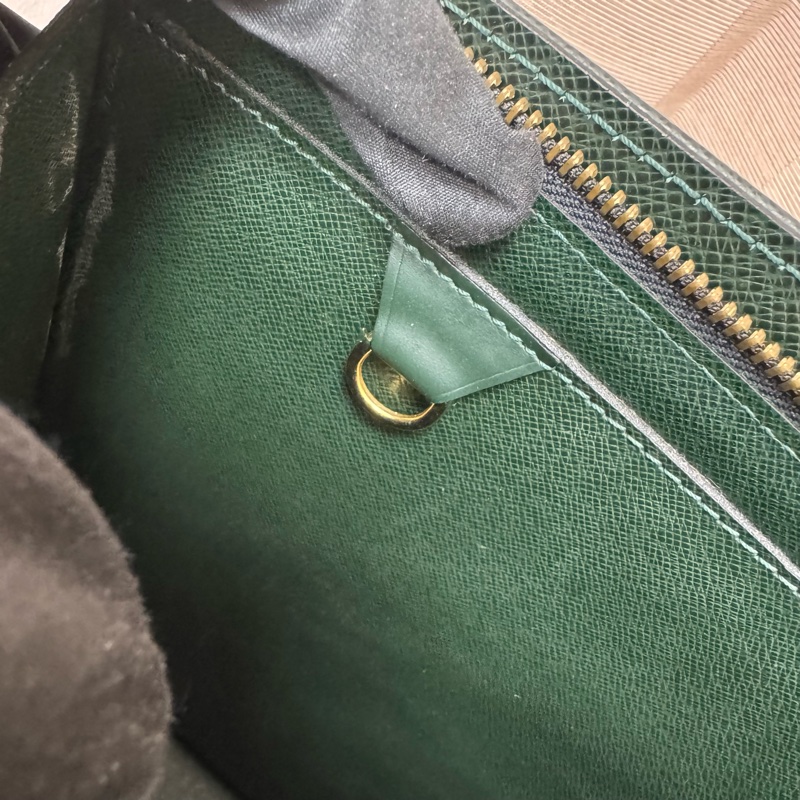 Louis Vuitton 綠色 全皮 公文包 手提包 大容量 公事包vintage 中古二手-22