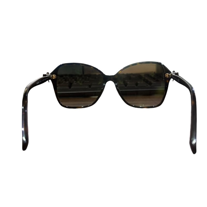 【美收精品】CHANEL咖啡色小蝴蝶結墨鏡 4-837-4