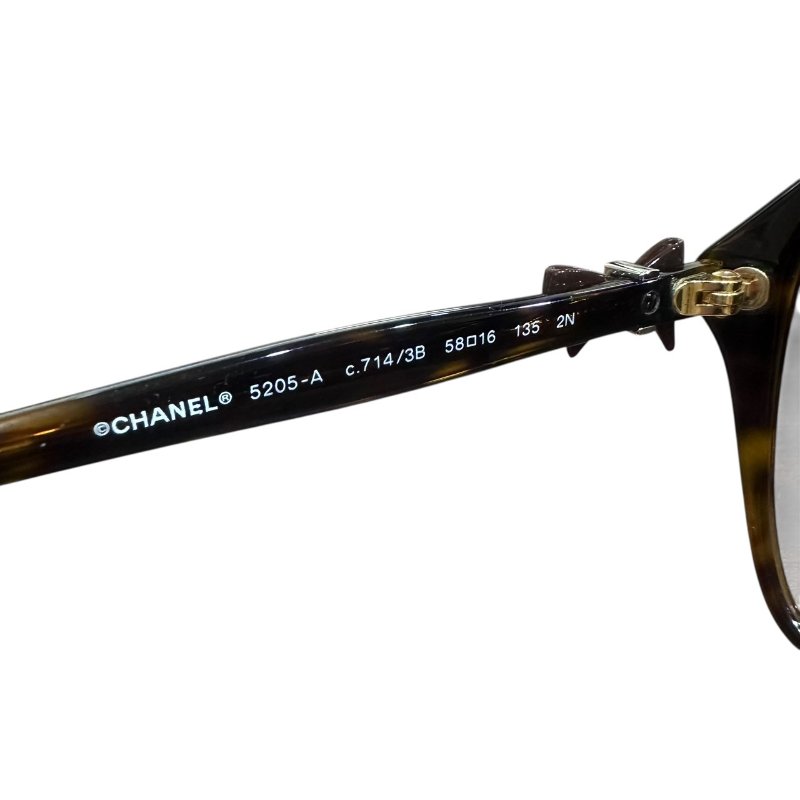 【美收精品】CHANEL咖啡色小蝴蝶結墨鏡 4-837-6