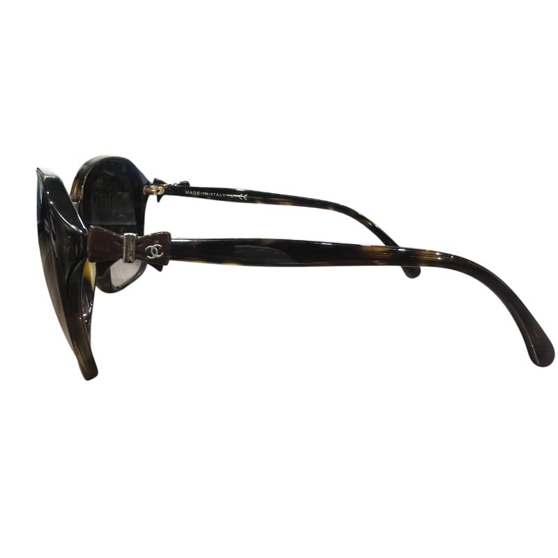 【美收精品】CHANEL咖啡色小蝴蝶結墨鏡 4-837-7