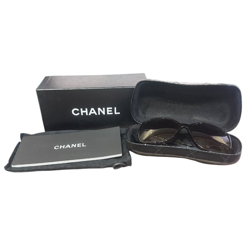 【美收精品】CHANEL咖啡色小蝴蝶結墨鏡 4-837-9