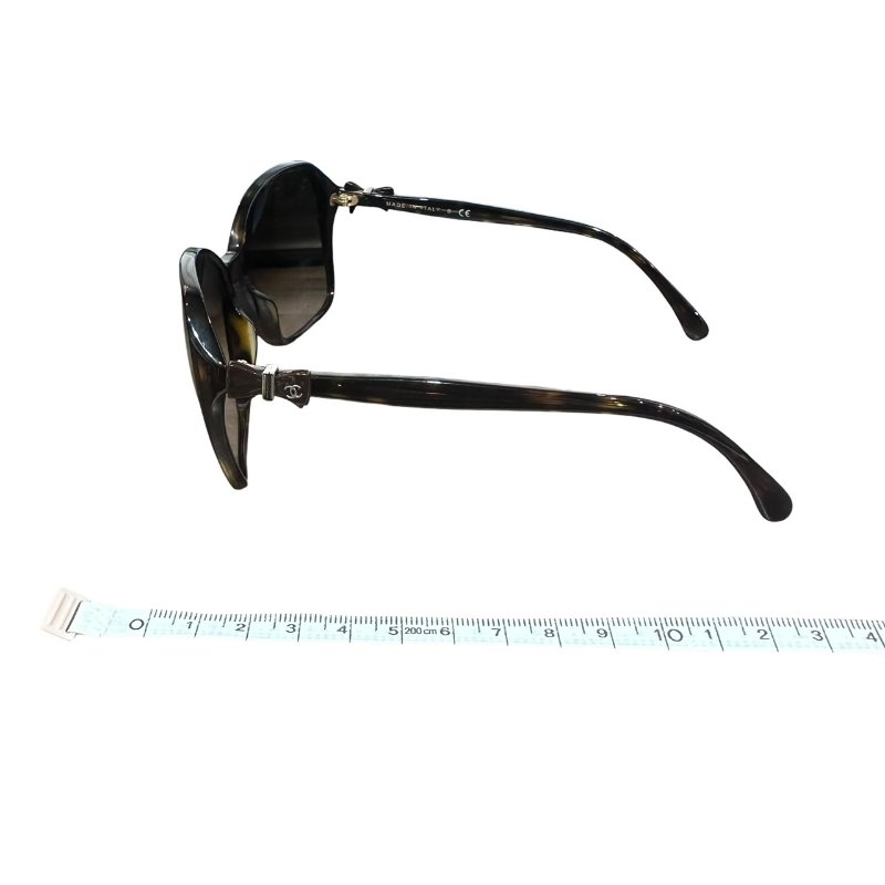 【美收精品】CHANEL咖啡色小蝴蝶結墨鏡 4-837-11
