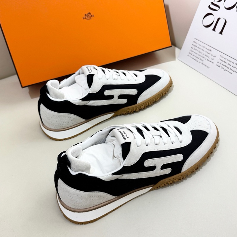 閒置新 未使用HERMES愛馬仕 Jet 男鞋 黑白色 42碼無附件一-3