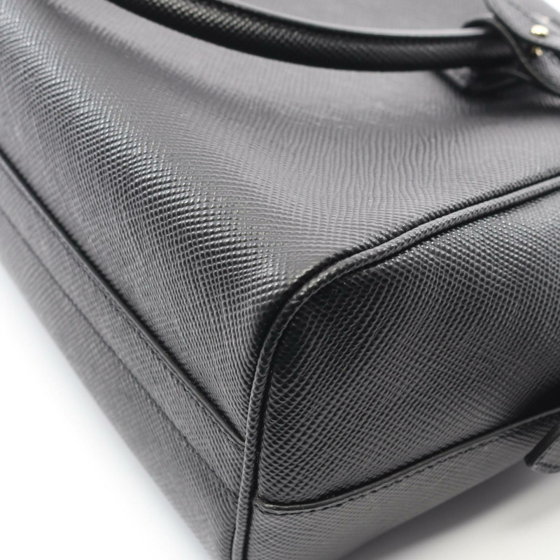 PRADA SAFFIANO CUIR 手提包 1BG537 皮革 黑色 二手 女士 logo-4