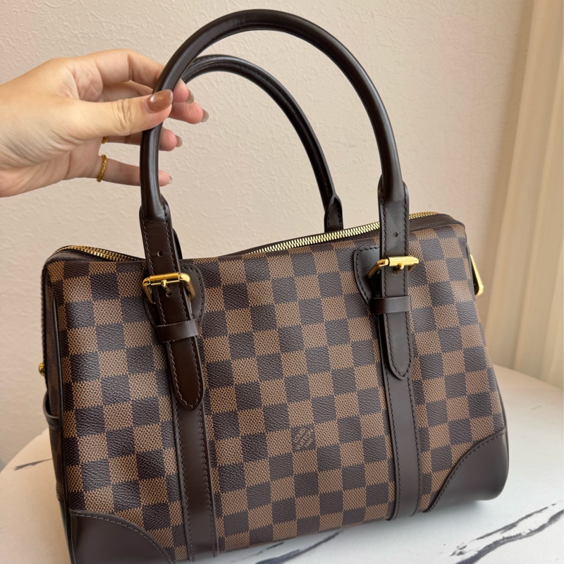 LV咖棋盤格手提包-1