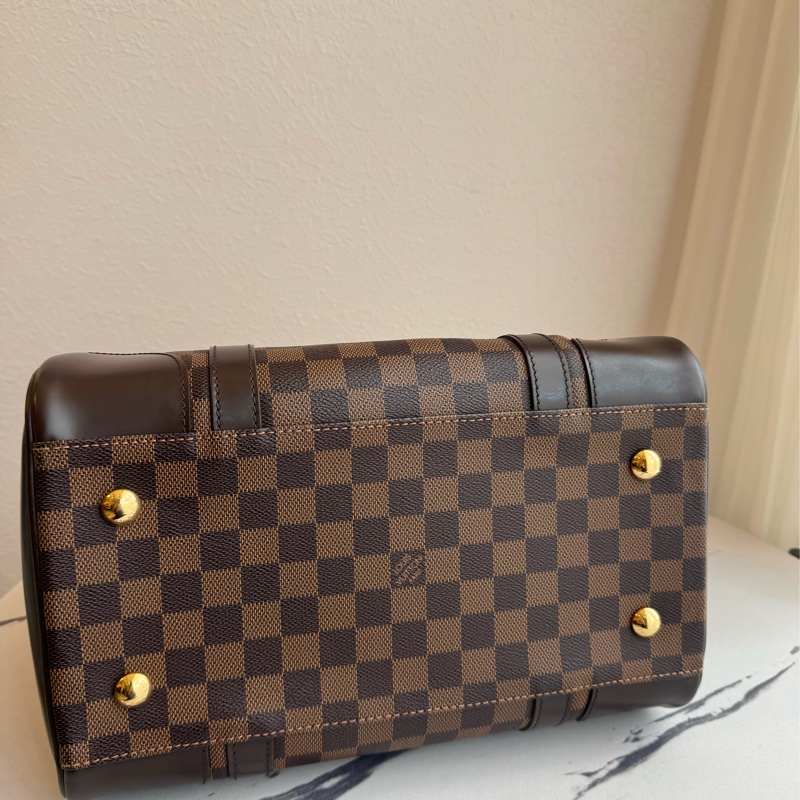 LV咖棋盤格手提包-4