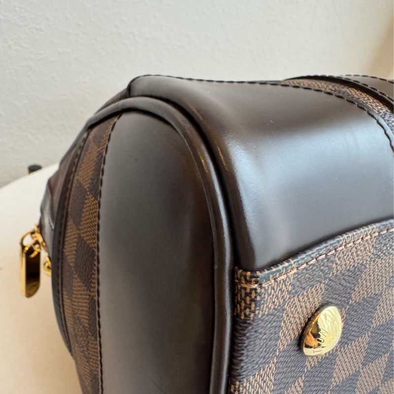 LV咖棋盤格手提包-5