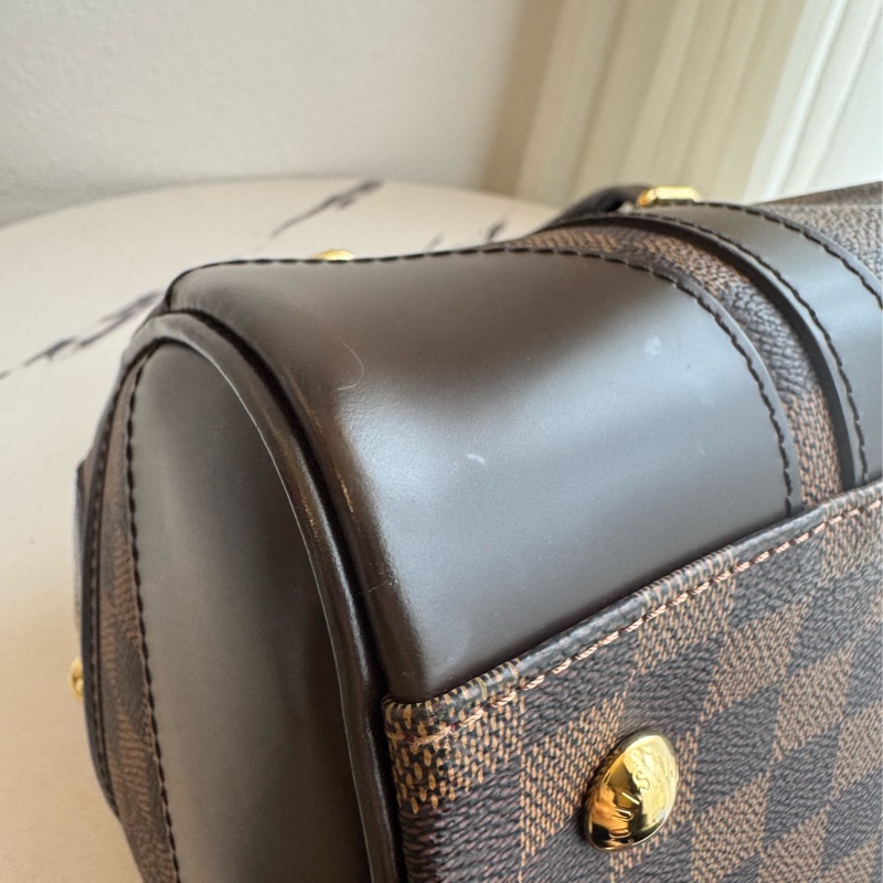 LV咖棋盤格手提包-9