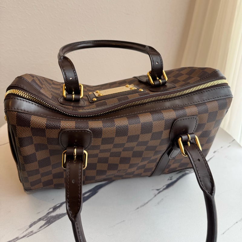 LV咖棋盤格手提包-12