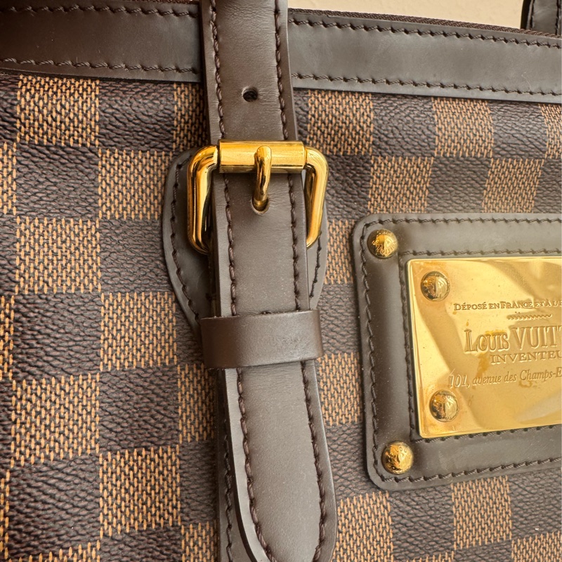 LV咖棋盤格手提包-18