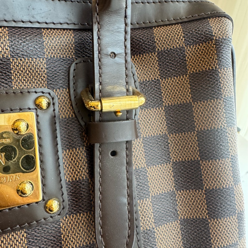 LV咖棋盤格手提包-19