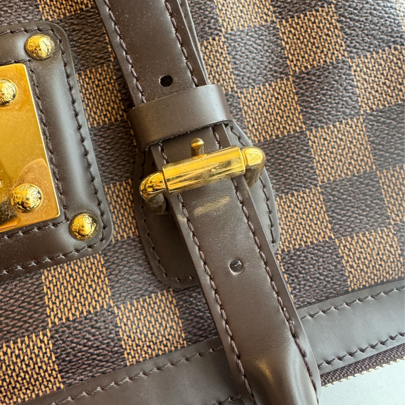 LV咖棋盤格手提包-34