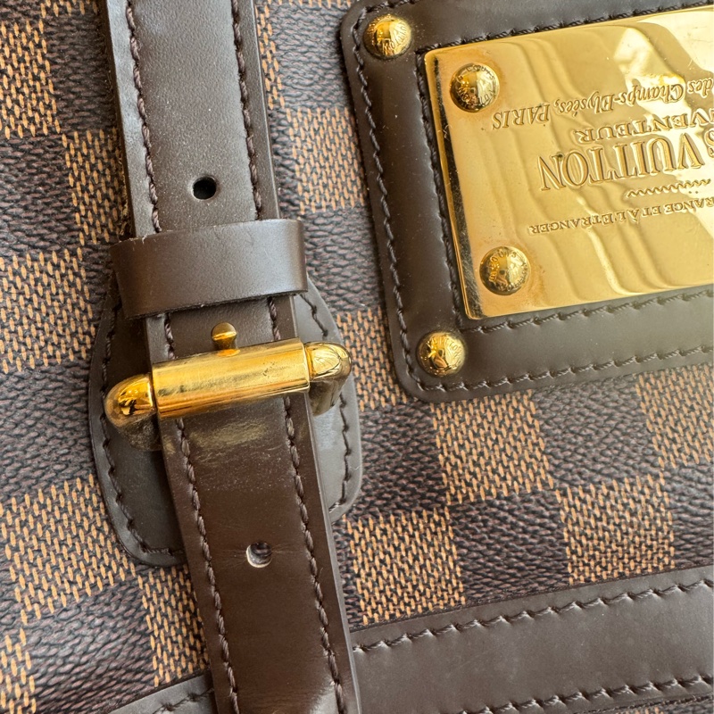 LV咖棋盤格手提包-35