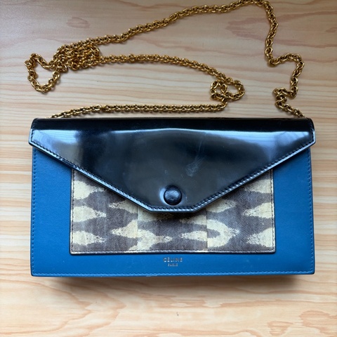 SS16絕版 Celine Pocket Large Flap on Chain WOC 信封鏈條包