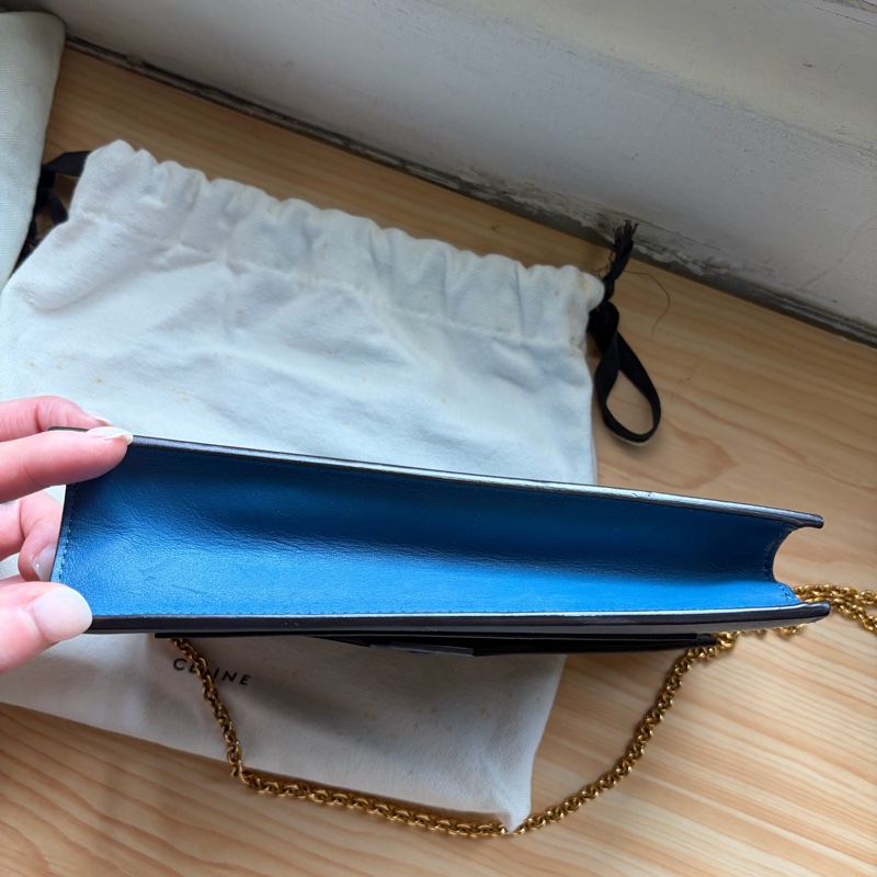 SS16絕版 Celine Pocket Large Flap on Chain WOC 信封鏈條包-4