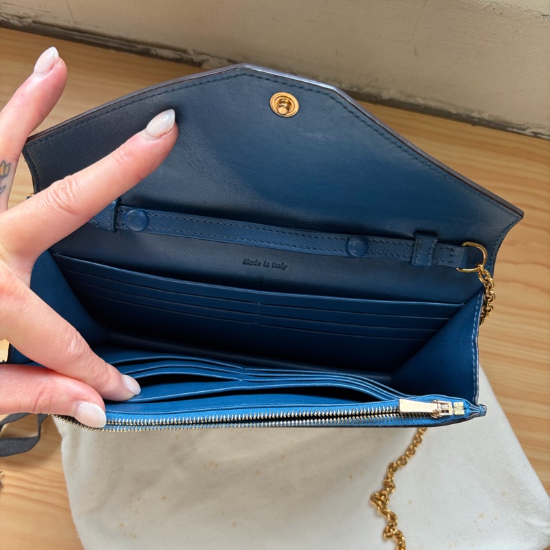 SS16絕版 Celine Pocket Large Flap on Chain WOC 信封鏈條包-11