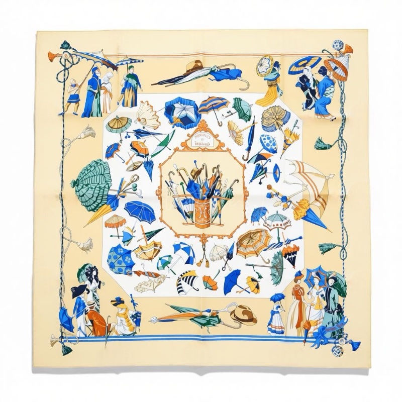 中古 愛馬仕 Hermes 米色 多色 絲巾-0
