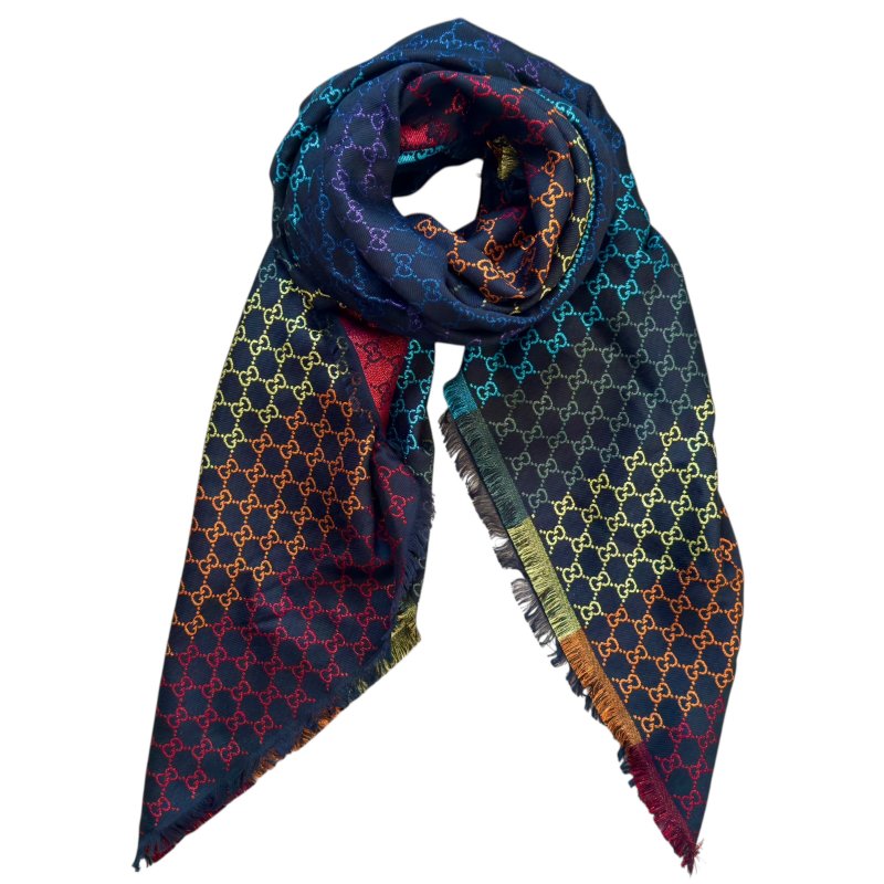 GUCCI GG 閃爍 彩虹 圍巾-0