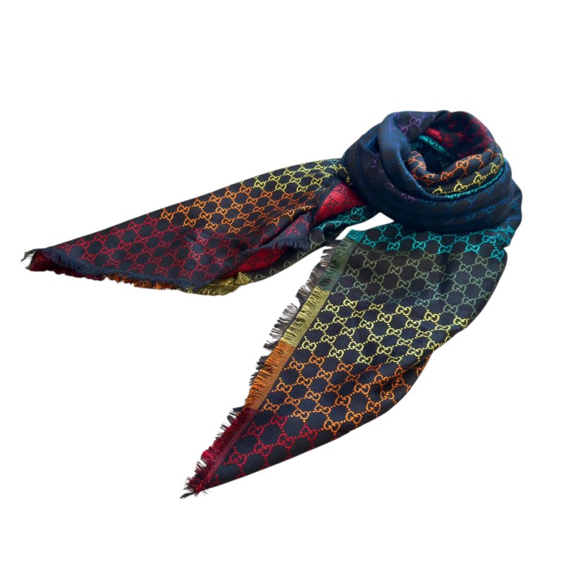 GUCCI GG 閃爍 彩虹 圍巾-1