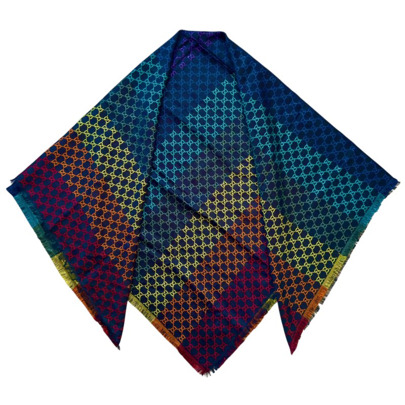 GUCCI GG 閃爍 彩虹 圍巾-2