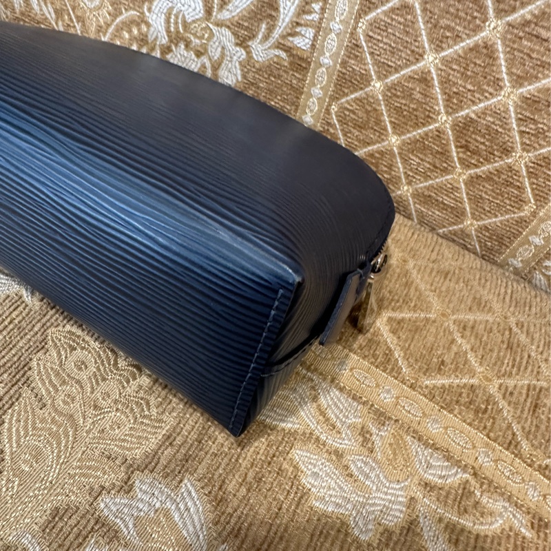 LV 藍EPI牛皮銀釦化妝包PM M40638-4
