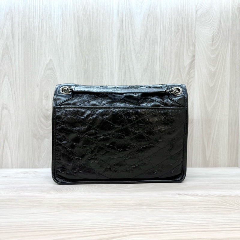 YSL黑揉製牛皮NIKI中號側背包498894-1