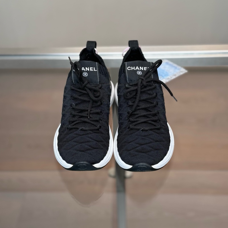 98新CHANEL/香奈兒 22B 黑白系帶字母休閒鞋 尺碼/36.5碼一-1