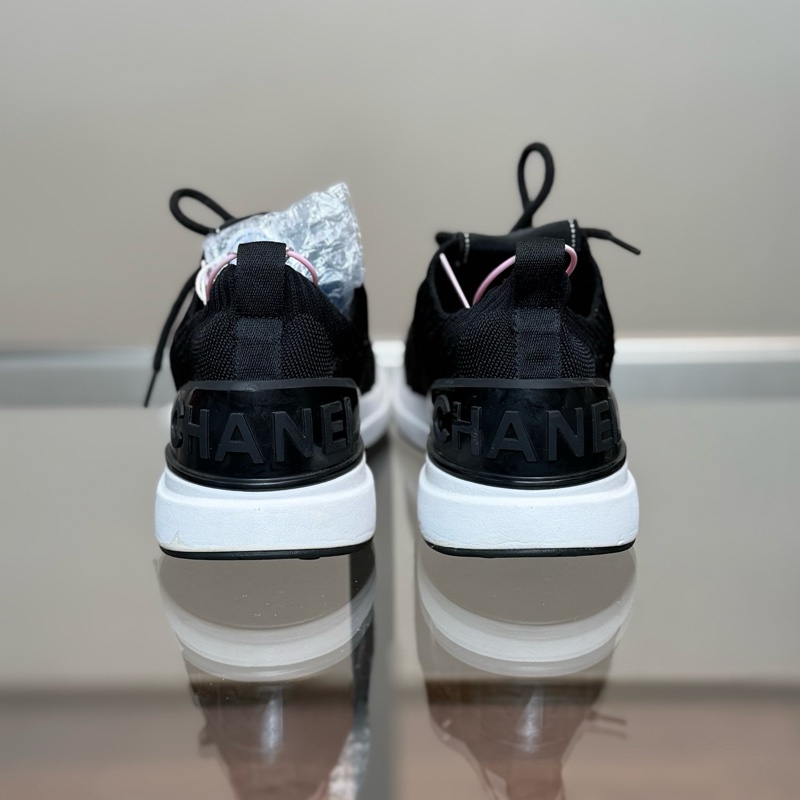 98新CHANEL/香奈兒 22B 黑白系帶字母休閒鞋 尺碼/36.5碼一-3