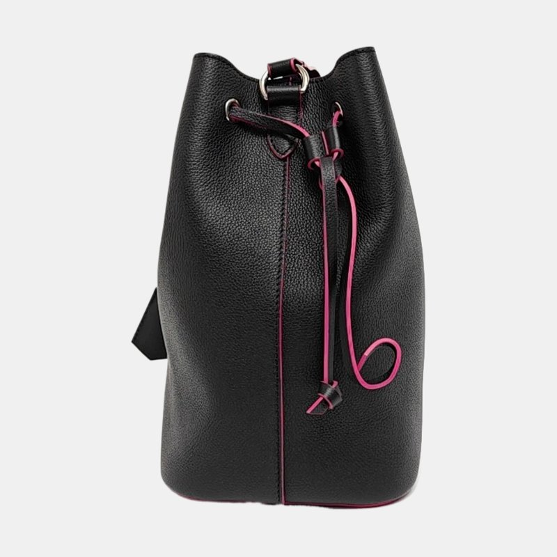 LOUIS VUITTON LOCKME黑色牛皮單肩包斜挎包銀色五金-2