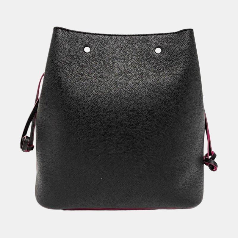 LOUIS VUITTON LOCKME黑色牛皮單肩包斜挎包銀色五金-4