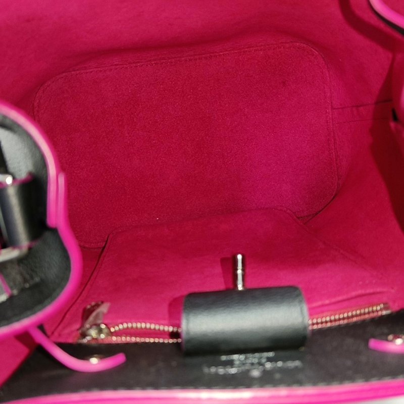 LOUIS VUITTON LOCKME黑色牛皮單肩包斜挎包銀色五金-6