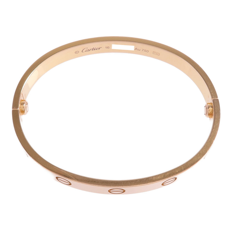 CARTIER 18K玫瑰金Love Bracelet手鐲Cartier#16-3