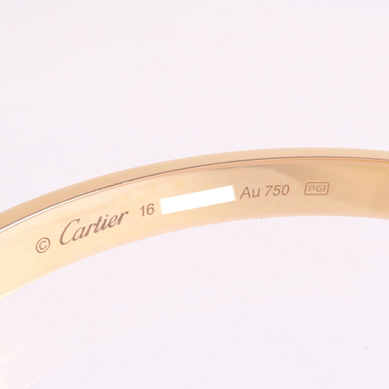 CARTIER 18K玫瑰金Love Bracelet手鐲Cartier#16-4