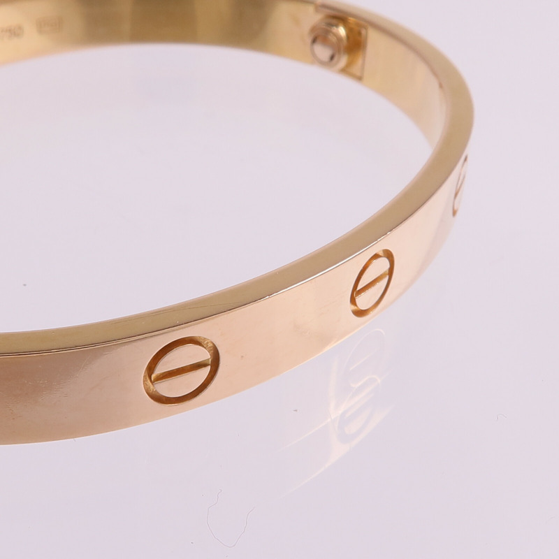 CARTIER 18K玫瑰金Love Bracelet手鐲Cartier#16-8