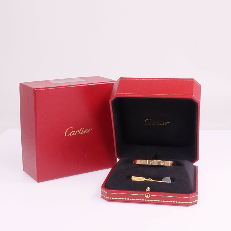 CARTIER 18K玫瑰金Love Bracelet手鐲Cartier#16-9