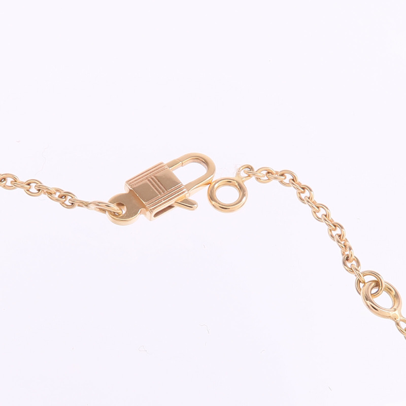 HERMES 18K玫瑰金Amulettes Kelly Pendant鑽石項鍊-5