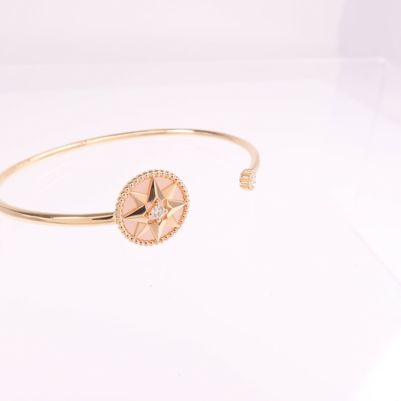 Dior 18K玫瑰金Rose des Vents Bracelet鑽石手鐲-4