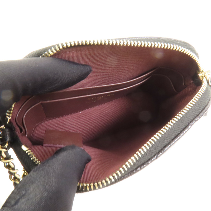 CHANEL 牛皮皮革Chain Shoulder金扣鏈帶肩背袋-6