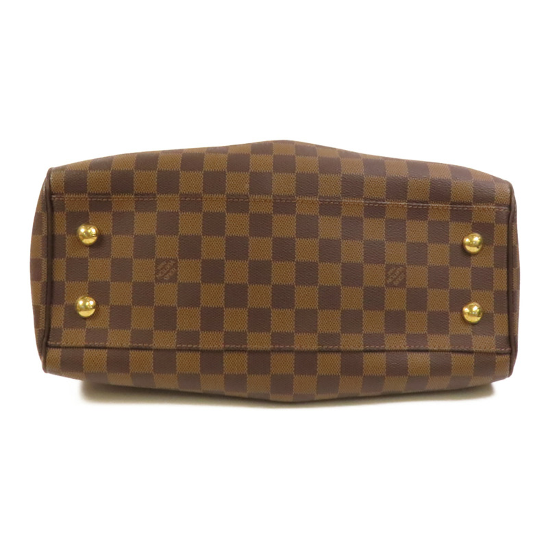 LOUIS VUITTON Damier Trevi金扣手挽肩背兩用袋棕色-3